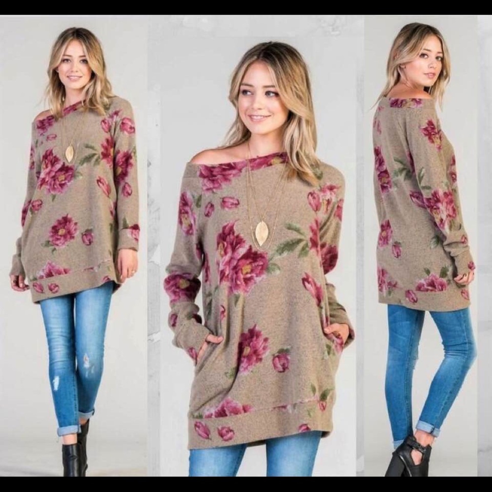 Floral Sweatshirt with pockets